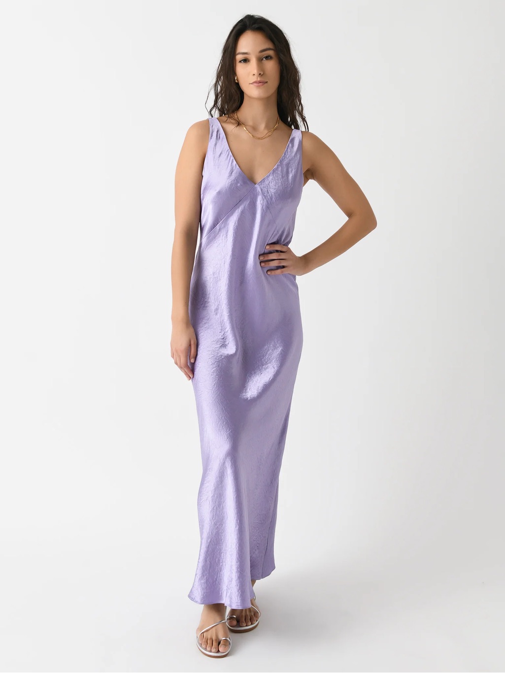 Vince Women's V-Neck Maxi Slip Dress In Wisteria Size Xl Nwot